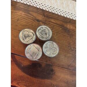 Playing Cards Metal Biscuit Cookie Cutters Vintage Set Of 4